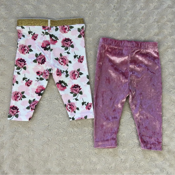 Baby Girl Pants Bundle Size 0-3 Months Pink Floral - Picture 3 of 4